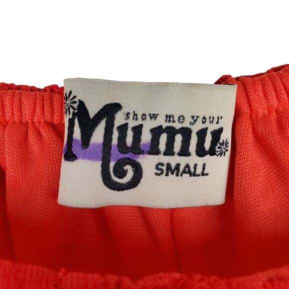Show Me Your Mumu Ella Spring Fling Blood Orange Lace Off Shoulder Top S - Picture 5 of 6